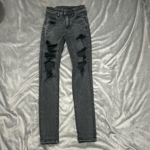 black american eagle ripped jeans